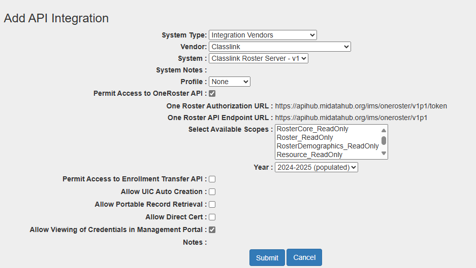Classlink API