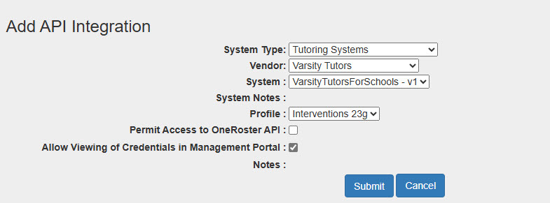 Varsity Tutors API